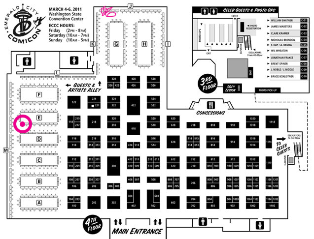 Emerald City Comic-Con 2011 Floor Map